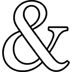 Poster - clean vector ampersand design with curves