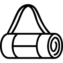 Poster - minimalist yoga bag icon with mat