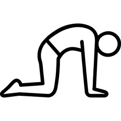 Poster - bold outline of person in yoga cat-cow position
