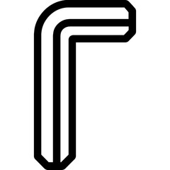Poster - bold line vector of mechanical l-shaped tool