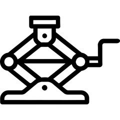 Poster - clean design of a lifting jack vector icon