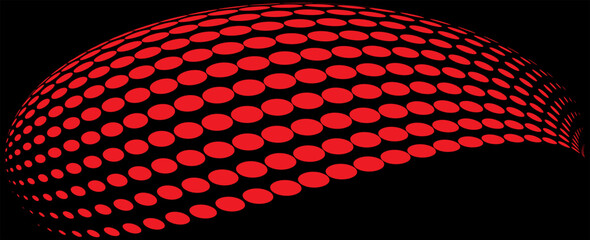 Poster - red wavy halftone background. Dots pop art sport style vector illustration.