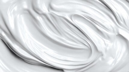 Poster - Pearlescent skincare product swirling, blending into soft, silky texture, highlighting cosmetic elegance and smooth skin care aesthetic