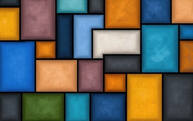 Poster - Colorful Abstract Geometric Rectangle Patchwork
