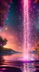 Wall Mural - Background with water colorful lights HD resolution with hyper realistic nature Background 4K vertical