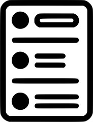 Poster - Simple checklist icon, black and white, bullet points, lines, form, document, list.
