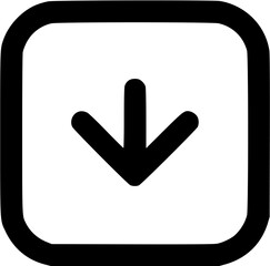 Poster - A black downward-pointing arrow icon inside a square frame.