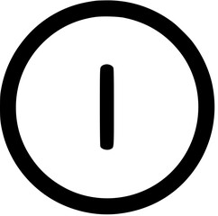 Fototapete - Simple, black and white graphic depicting a power button symbol, a circle with a vertical line.