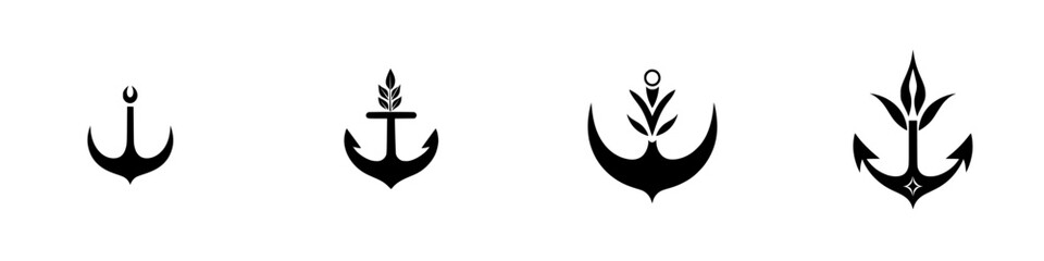 Poster - Stylish icon set featuring various anchor designs showcasing creativity and versatility