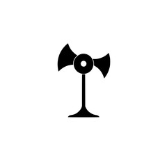 Poster - Icon set featuring a black silhouette of a vintage fan designed with clean lines and simple shapes for easy identification and versatile use