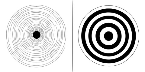 Poster - Icon set featuring concentric circles and wavy lines representing varied design elements for digital use