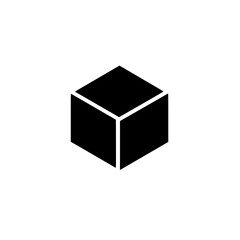 Poster - Black cube icon design suitable for various applications in digital and print media