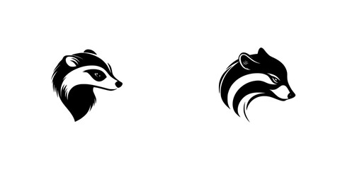 Poster - Icon set featuring various styles of badger designs for creative projects