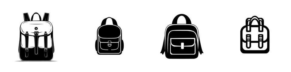 Poster - Collection of stylish backpack icons designed for various purposes and uses available for digital projects