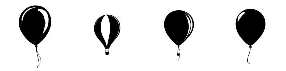 Poster - Variety of balloon icons showcasing different shapes and styles for decorative purposes