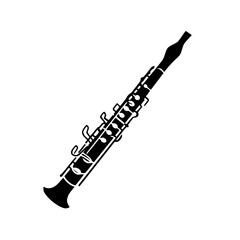 Poster - Elegant oboe icon in a sleek black design for music-themed projects and applications