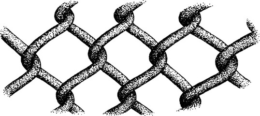 Poster - Hyper detailed stippling ink chain link design