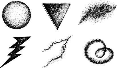 Poster - Intricate stippling ink art of geometric and abstract shapes for design projects