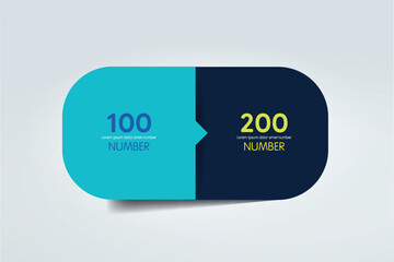 Fototapete - 2 Circle connected 3D infographic. Two labels. Vector template.