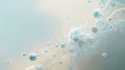Poster - Dust Spores Dance Gracefully in a Soft Light, Creating a Serene Atmosphere in Natures Theater