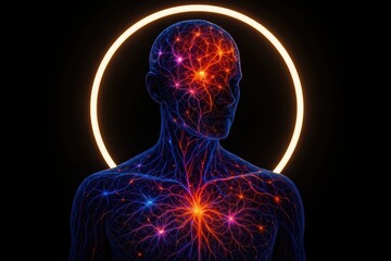 Poster - Neural Pathways Illuminate a Calm Person Reflecting Neuroplasticity and Positive Mind States