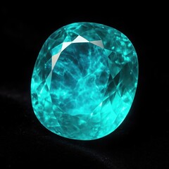 Aufkleber - Stunning Paraiba Tourmaline Gemstone Showcasing Vibrant Blue-Green Hues Under Soft Lighting