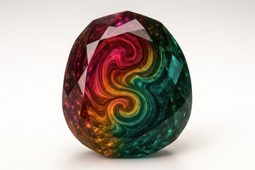Aufkleber - Polychrome Tourmaline Showcasing Vibrant Colors and Intricate Patterns in a Striking Formation