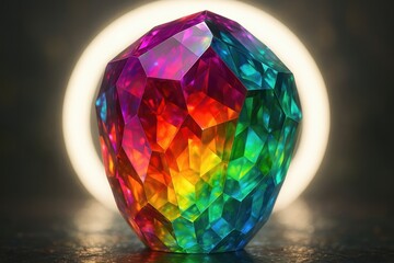 Aufkleber - Polychrome Tourmaline Showcasing Vibrant Colors and Unique Patterns Under Soft Lighting