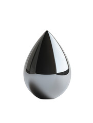 Poster - Chrome droplet with reflections, against black background