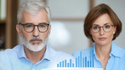 Poster - Focused business team analyzing financial graphs and charts during a strategy meeting in a modern office setting