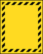 © drik - A vertical rectangle background with medium diagonal yellow and black stripes on the border and a yellow center with a black contour.