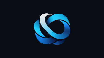 Poster - Minimalist logo of a stylized infinity loop made from fiber-optic cables, representing continuous innovation in tech