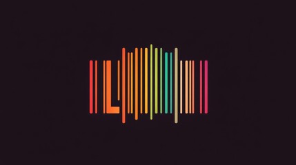 Poster - Minimalist tech logo with monospaced font initials and barcoded underline, great for software or developer identity