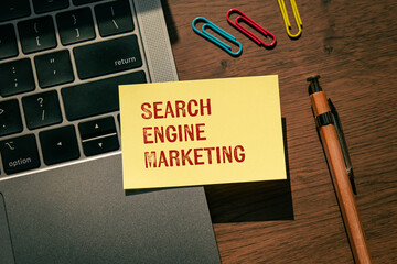 Poster - There is sticky note with the word Search Engine Marketing. It is as an eye-catching image.