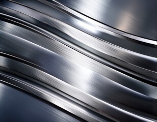 Fototapete - polished stainless steel surface seamless close up chrome design silver background