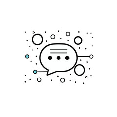 Poster - Illustration speech bubble icon with connecting circles and scattered dots