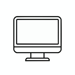 Poster - Line art of a computer monitor on a stand