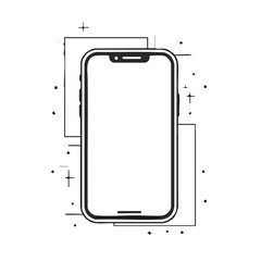 Poster - A sketched illustration of a smartphone on a white background