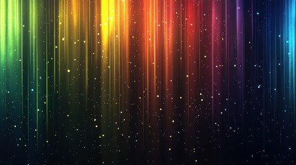 Poster - Abstract colorful light streaks background with glowing particles