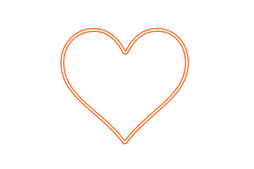 Poster - Bright glowing neon heart shape on transparent background symbolizing love, romance, and valentine's day