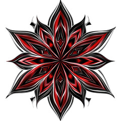 Poster - Abstract Floral Design With Red And Black Petals On Transparent Background