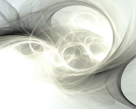 Abstract Gray And White Flowing Design