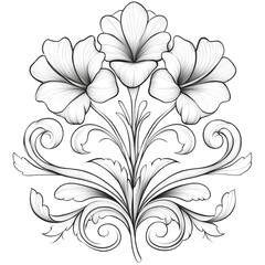 Poster - Elegant White Floral Design with Three Blooms and Foliate on Transparent Background