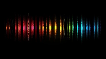 Fototapete - Colorful sound wave visualization on black background. (1)