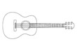 © Icon & Ink - Minimalist acoustic guitar outline icon, musical instrument vector line design