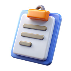 Wall Mural - 3d render checklist clipboard icon isolated on a white background