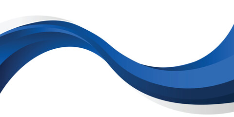 Poster - modern blue gradient curve wave for presentation banner on white background
