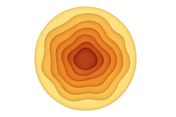 Poster - Layered circular paper design generating depth, translucent backdrop enabling seamless graphic incorporation, minimalist geometric composition