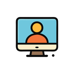 Leinwandbilder - Simple graphic of a computer monitor displaying a user profile.