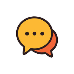 Leinwandbilder - A simple, orange video play button icon, indicating media playback.